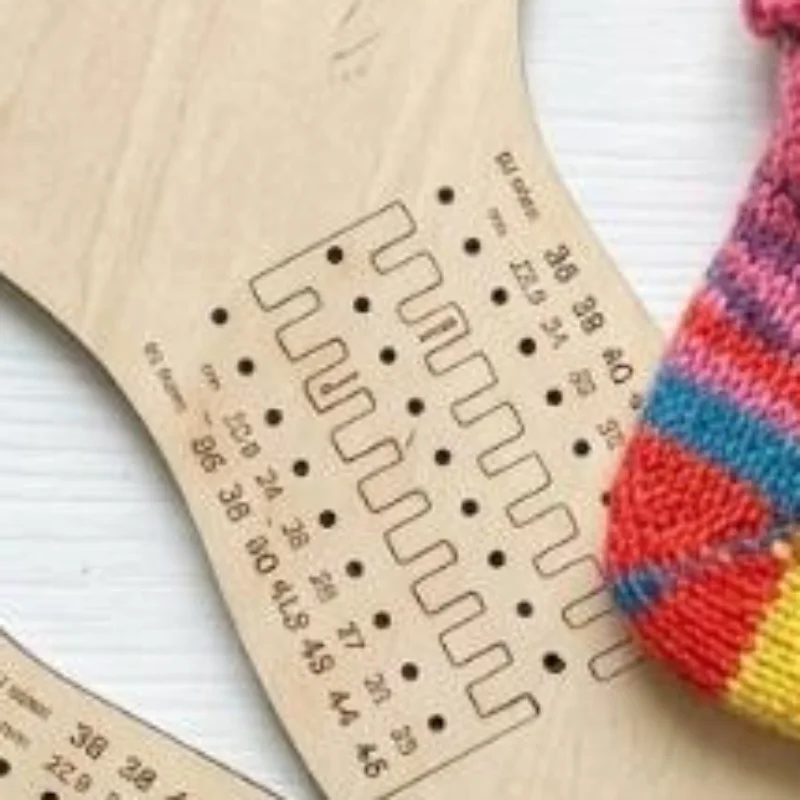 Wooden Sock Blockers With Accurate Size Markings Polished Natural Wood Surface For Knitting Enthusiasts DIY Sock Projects