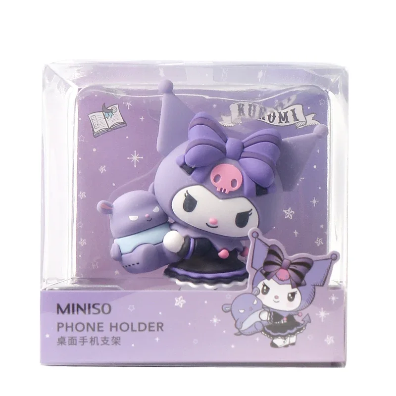 

Аниме MINISO Sanrio Kuromi, день рождения, серия Kawaii, милые 3D куклы, офисное настольное украшение, держатель, подарок для девушки