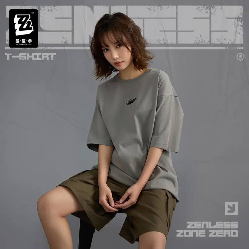 

[Official]Game Zenless Zone Zero T-shirt 100% Cotton Short Sleeve Harajuku Tops Cosplay Costume Doujin Doujin Gifts