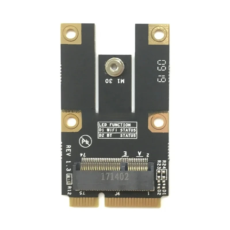M2 Key E Ngff To Mini Pci E Converter Adapter Wifi Bluetooth Card Fit 7265 8265 9260 Ax411 Ax200 Be200 Mt7925 Qcnqm865 Mt7921