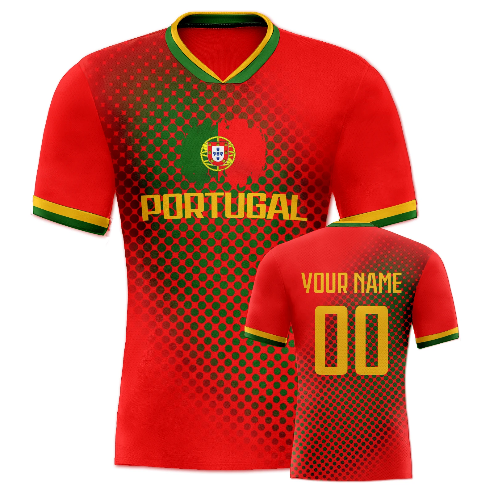 Portugal Football Shirt for Men Women Youth Team Jersey Fans Gift Personalized Name Number Soccer Uniform Breathable Sportswear