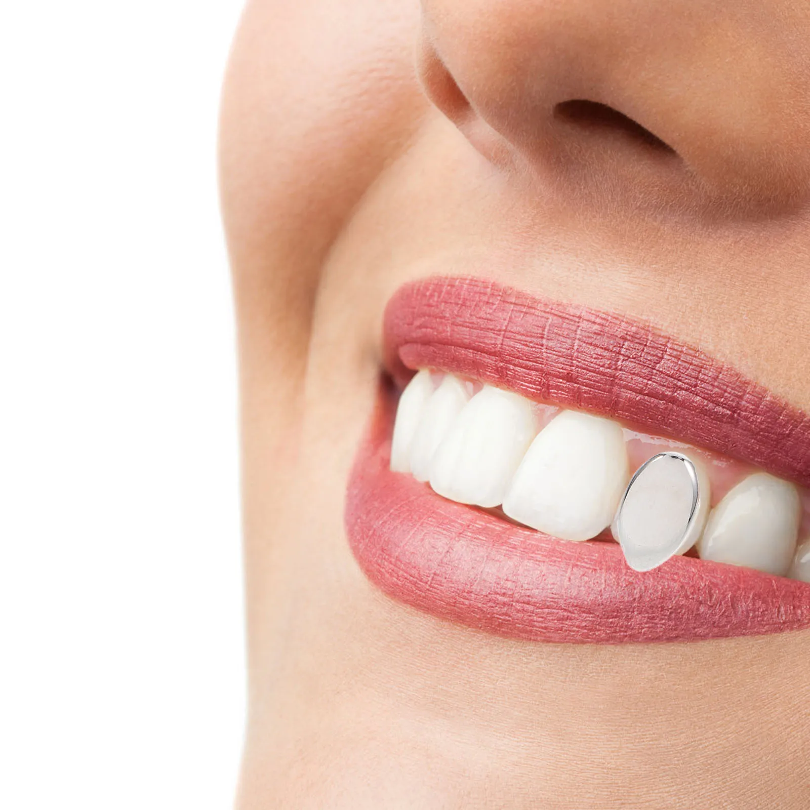 

3pcs Fake Canine Golden Silver Rose Gold Shiny Teeth Decoration For Halloween Party Concert Birthday Photo Shoot Teeth