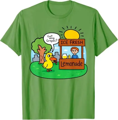 Ice Fresh Lemonade Got Any Grapes Duck Lustige Geschenke Meme T-Shirt Y2K Sommermode Gänse, Entenwitze Grafik-T-Shirt Streetwear Geschenk – Detail 7