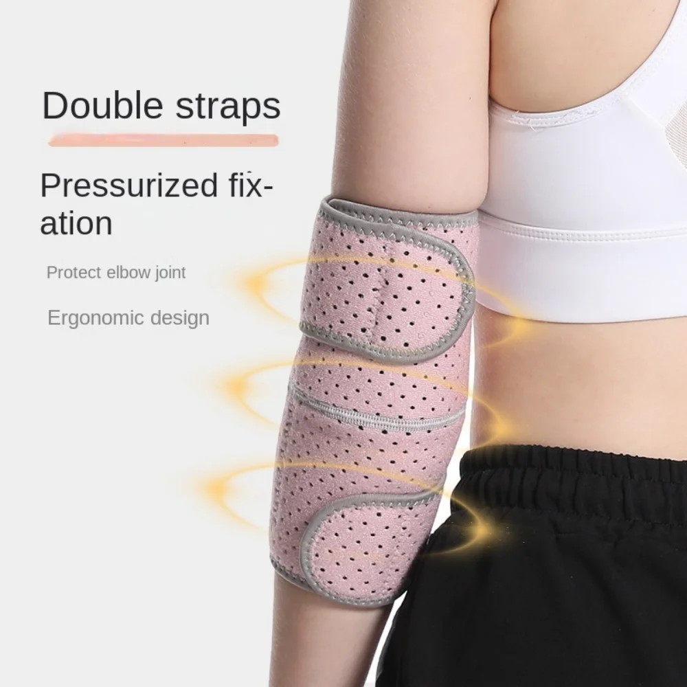 Double Strap Elbow Forearm Sleeves Compression Fixed Breathable Air Hole Elbow Guard Adjustable Anti-slip Arm Elbow Sleeves