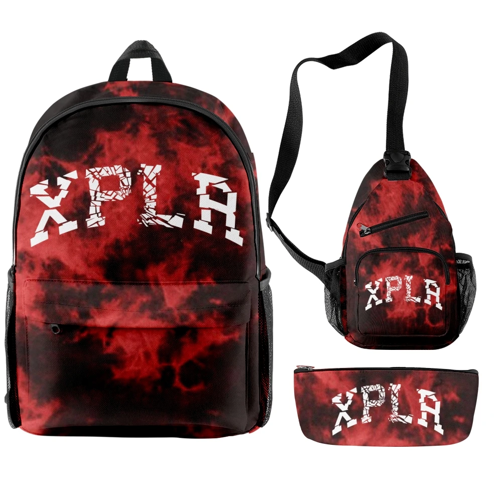 

Sam and Colby Merch XPLR Shatter Red Tie Dye 3pcs/set Backpack 2022 Casual Style School Bag Women Men Girls Boys Unisex Bag