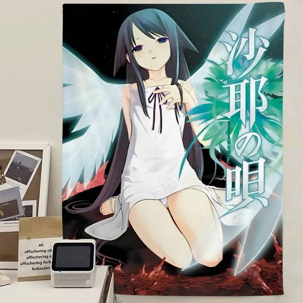 S-Saya No Uta The Song Of Saya Anime Tapestry Hippie Flower Wall Carpets Dorm Decor Cheap Hippie Wall Hanging