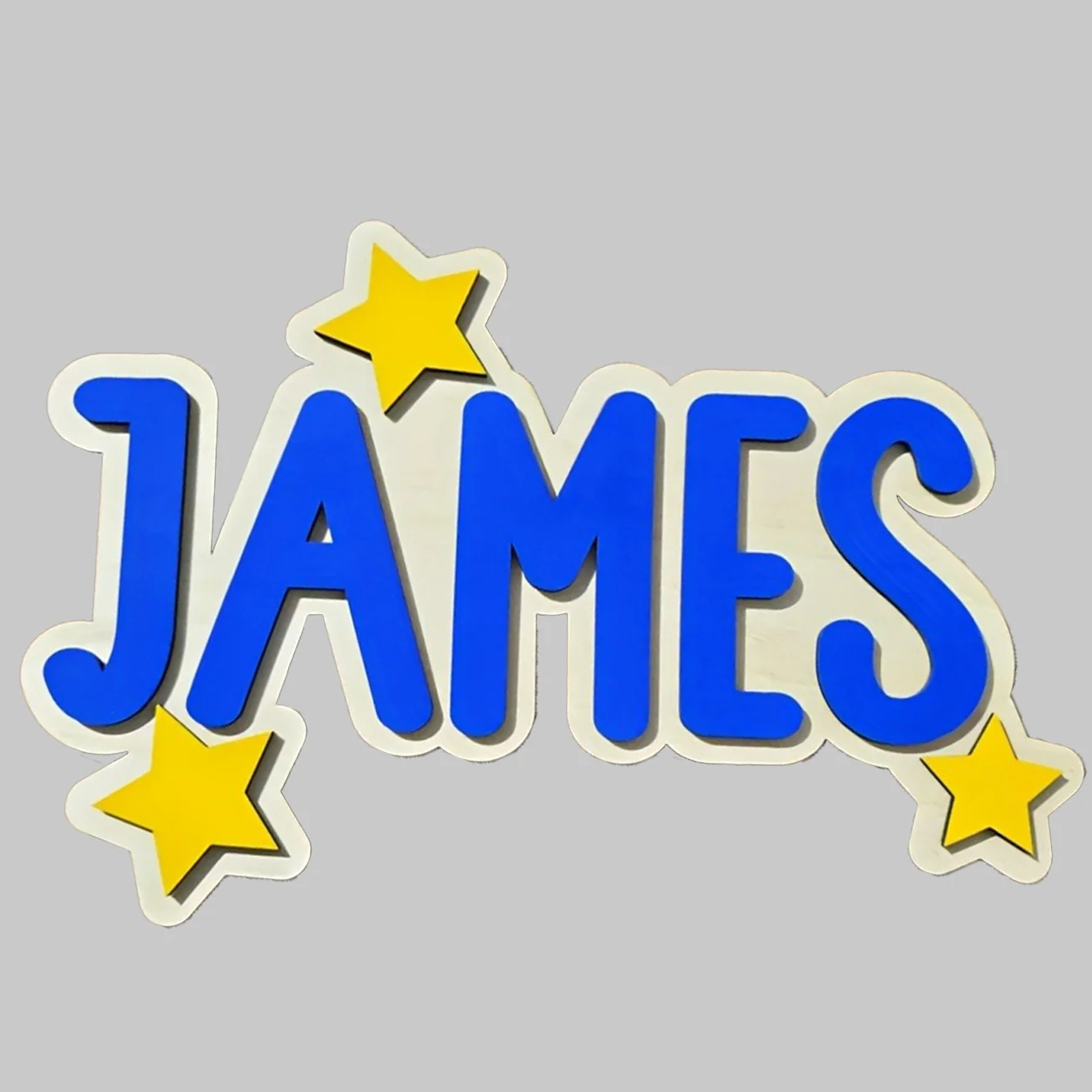 Custom Star Wooden Name Sign, Personalized 2D Flat Custom Name Wall Plaque with Star Decor, Customized Text Wood Door Hanger for - view 6