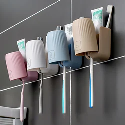 1/2setToothbrush Storage Rack Free Punch Hook Mouthwash Cup Arrangement Hanging Wall Bathroom Bathroom Brushing Cup Storage Rack