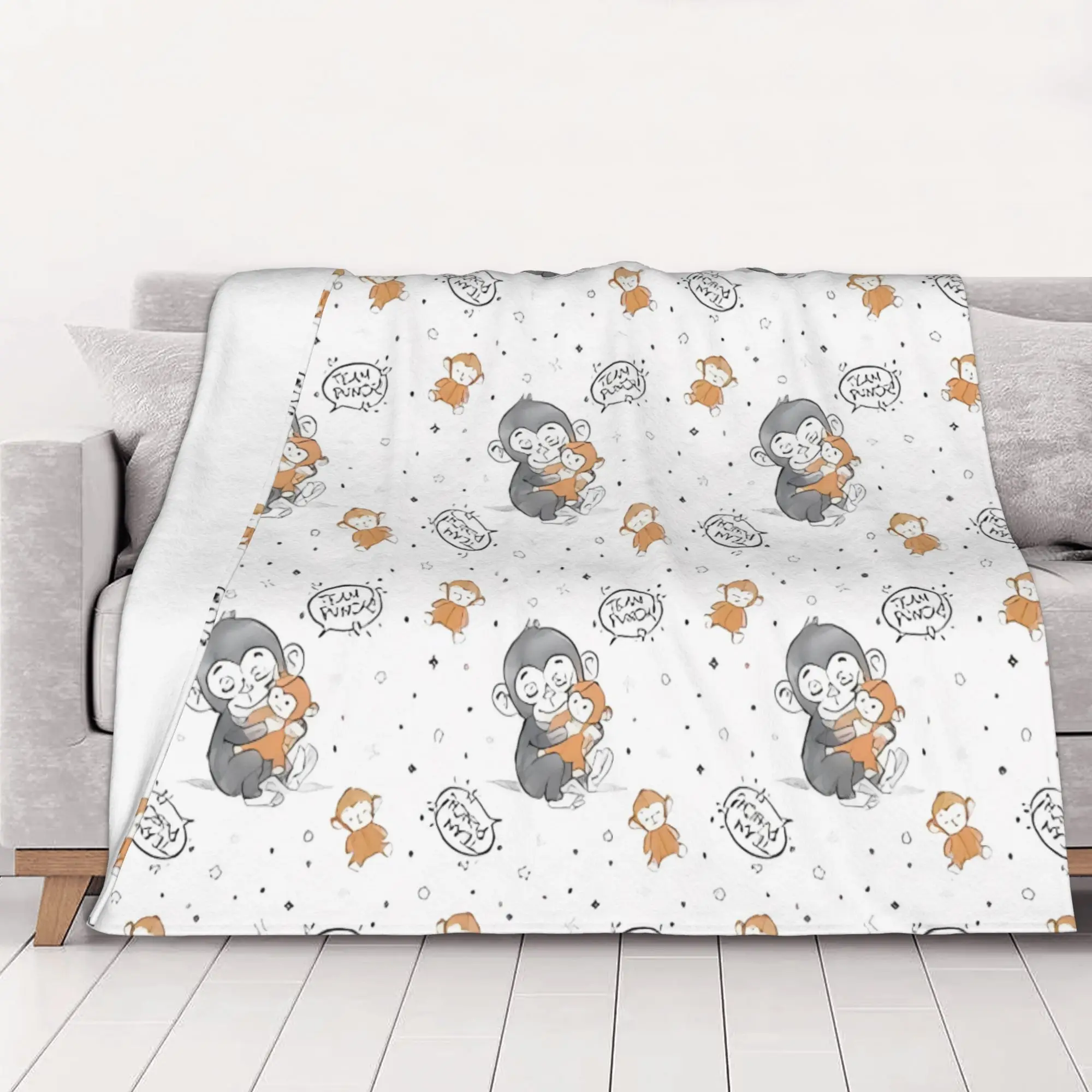 1PC home Cute Room Decor Hugging Blanket Throw Blanket Cute monkey hugging plush Novelty Warm Blanket All Season