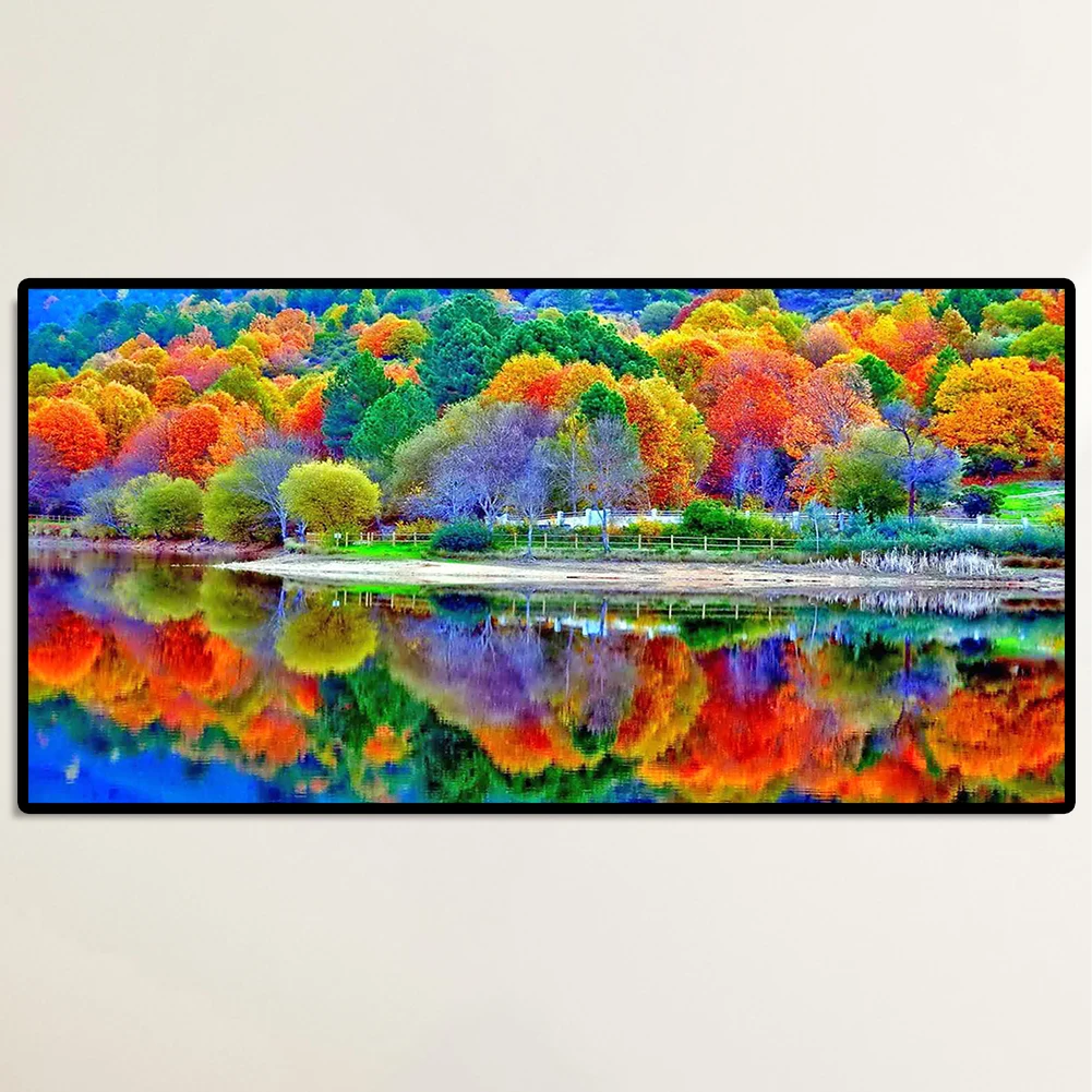 

Набор для создания картины-мозаики «Красочный лес»: Алмазная вышивка с полной выкладкой круглыми стразами из смолы