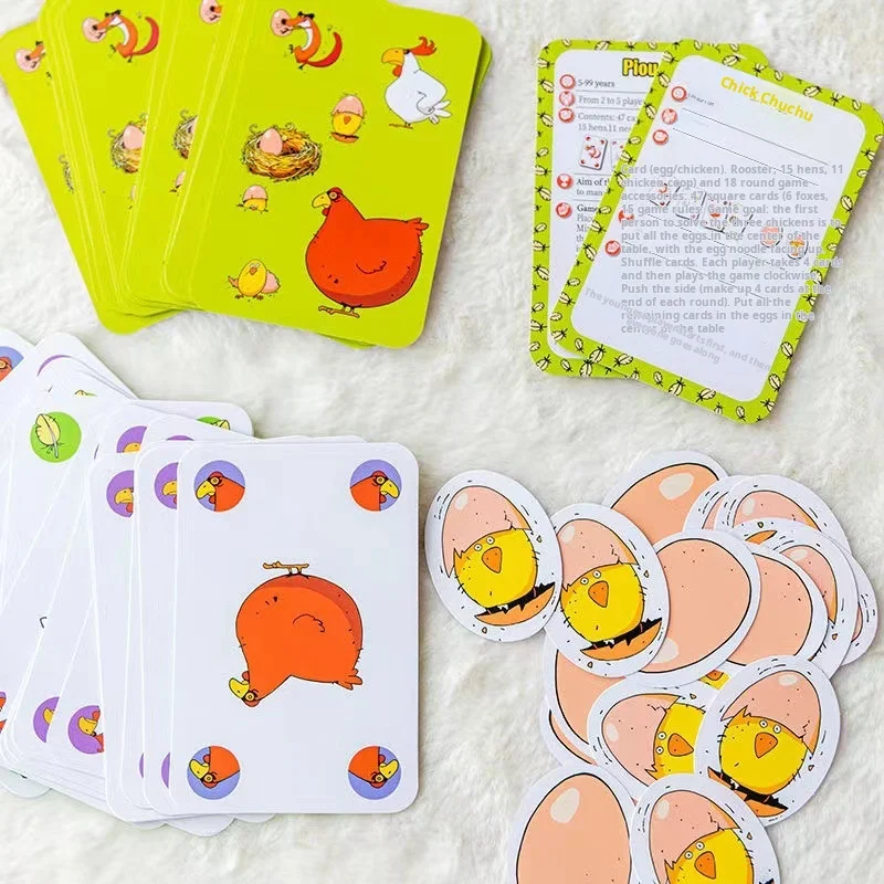 لعبة لوح تشيو تشيو الدجاج: يكبر بدون أطفال، لعبة بطاقات الحفلات غير الرسمية لعمر 5-8 سنوات، هدية عيد الأطفال الفكرية