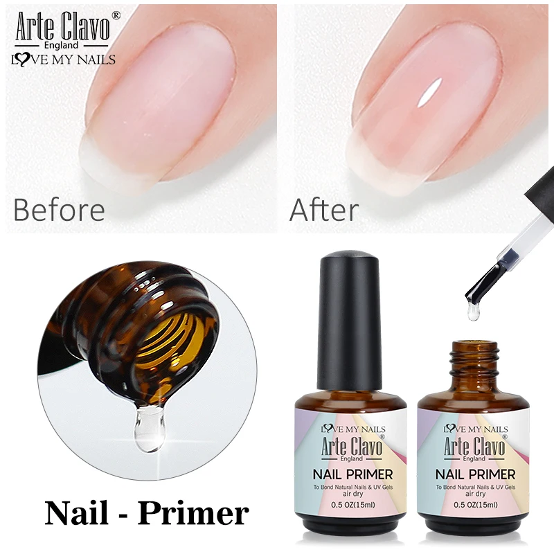 Arte Clavo 15ml Pre-desidratador de primer para unhas Gel Base Coat Top Coat Ácido de longa duração Acrílico UV Gel Esmalte Bonder