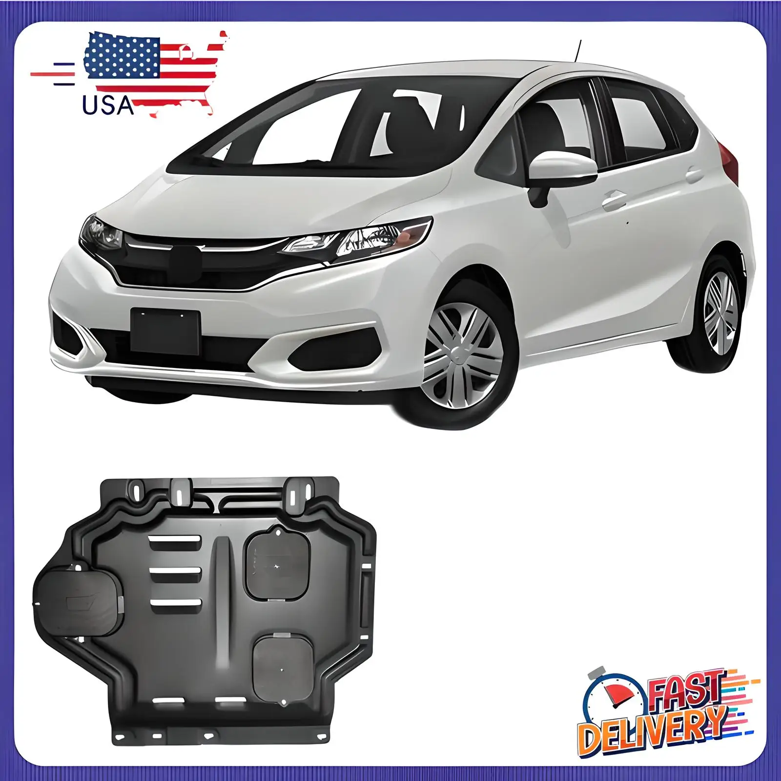 

Black Engine Splash Shield For Honda Fit 2007-2020 1.5L Auto Under Engine Cover Guards Mudguards Car Engine Guard Plate Splash