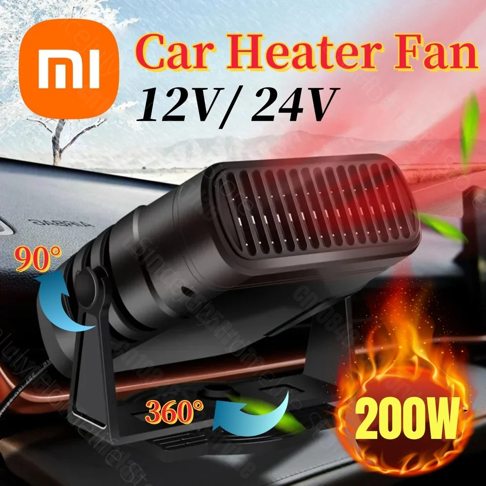 Xiaomi Car Heater 12V/24V Heater Portable Defogger Defroster Heating Fan 200W Dryer Windshield Defogging Household Heater New