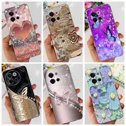 For Vivo V40 Lite V40 SE Back Cover Butterfly Rose Flower Luxury Girly Phone Case On VivoV40Lite Clear Soft TPU Transparent Capa