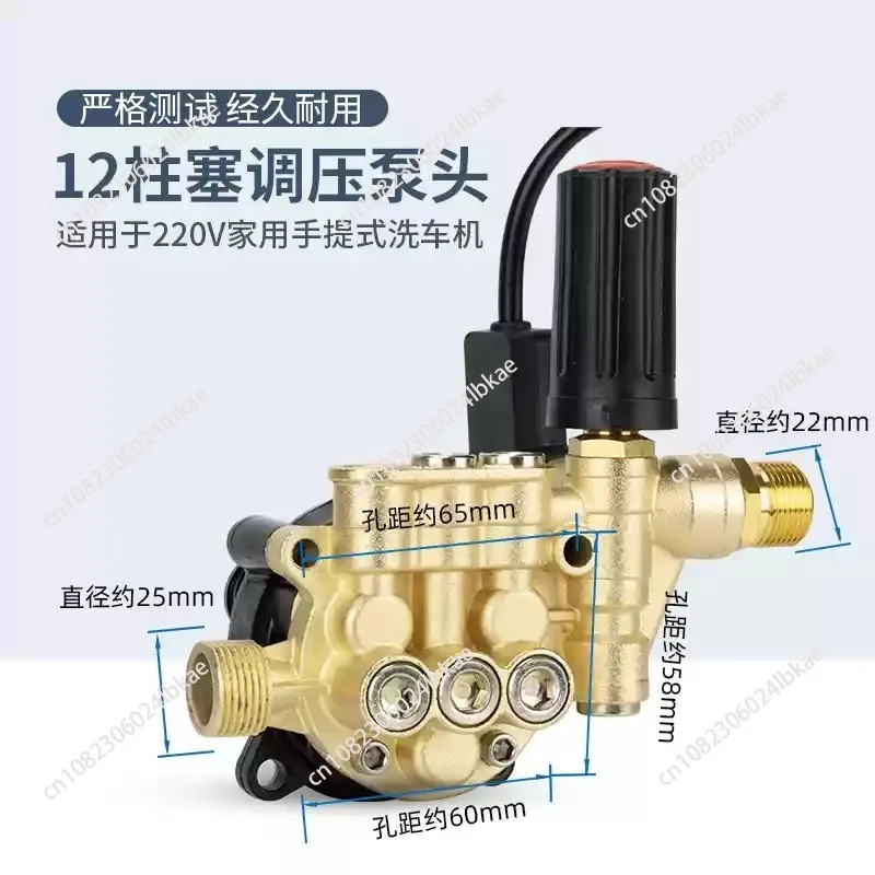 

12-Pillar Pressure Regulating Household Portable Car Washing Machine Pump Head Assembly Accessories