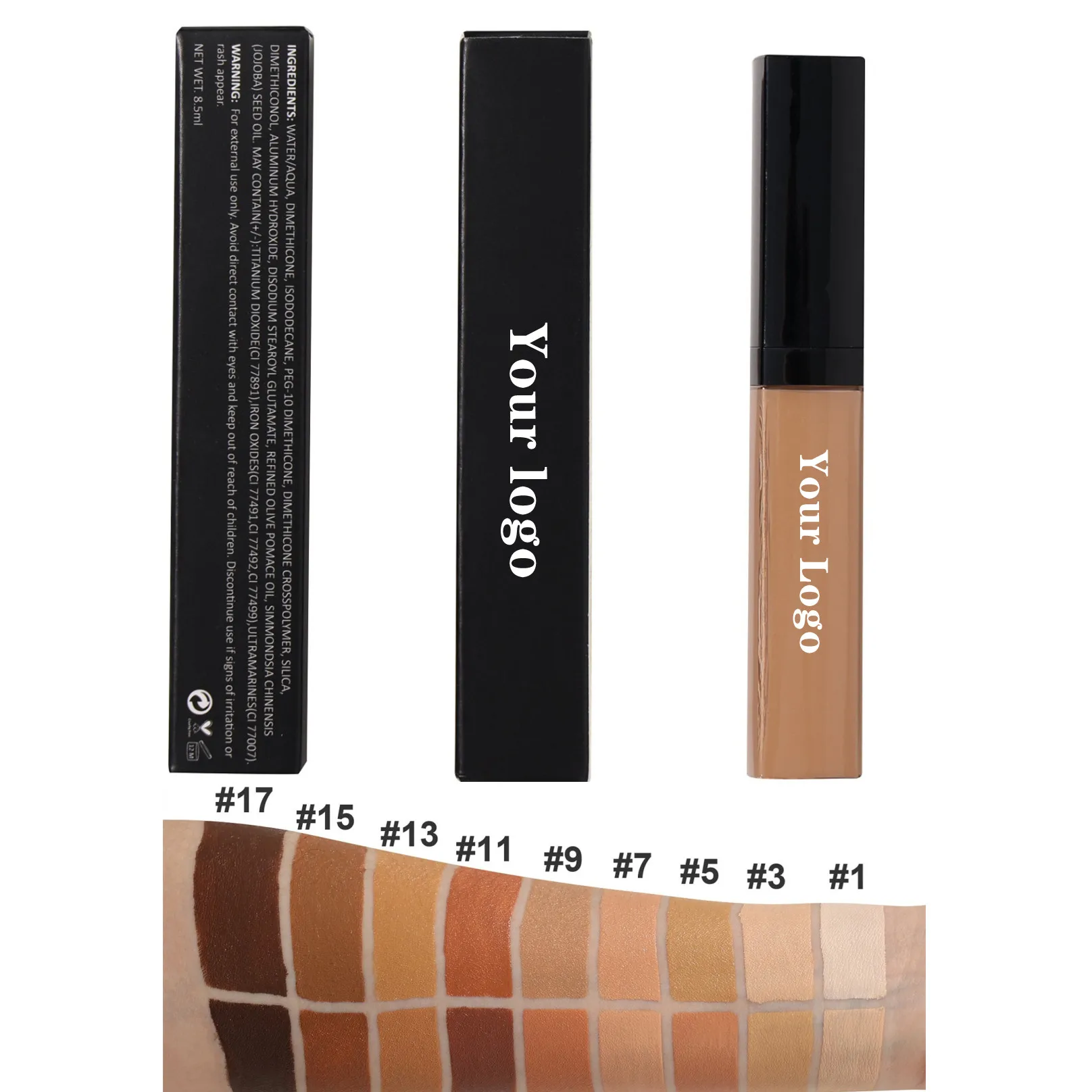 Private Label Makeup Concealer Liquid Convenient Eye Dark Circles Blemish 18 Colors Tan Skin Face Contour Cosmetics Bulk 20pcs