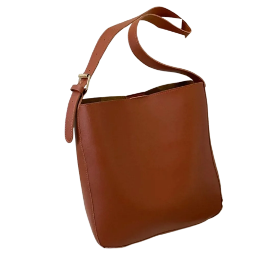 

Large Capacity French Messenger Bags Hanging Pouch Zipper Pu Leather Composite Bags Solid Color Retro Texture Underarm Bags