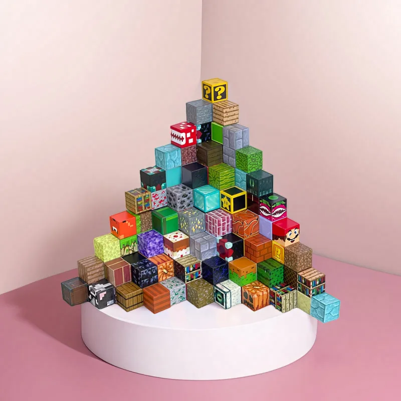 ألعاب الكتل المغناطيسية - بناء إصدار مغناطيسي منجم ألعاب البناء المغناطيسية DIY تجميع ألعاب بناء الطاولة