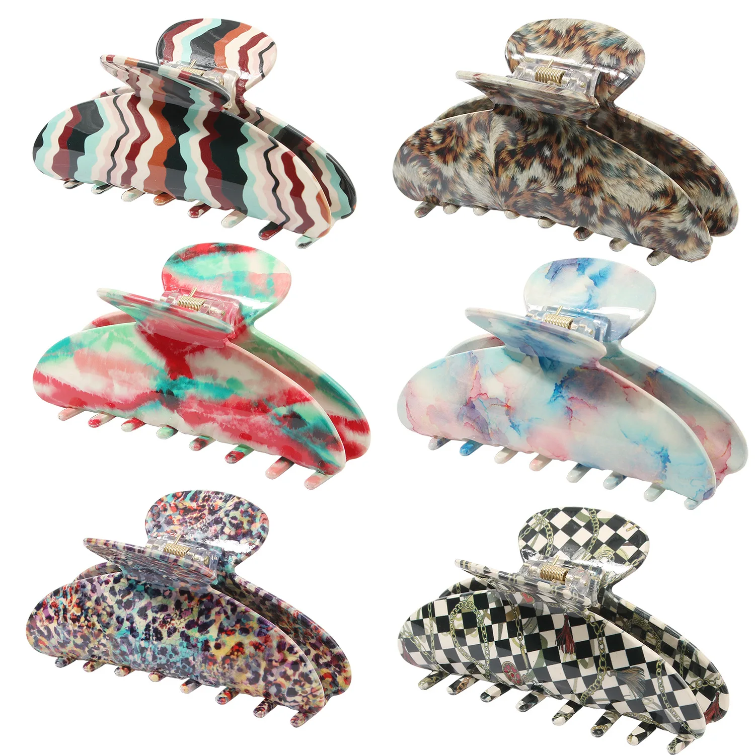 Vintage Acetate Hair Clip for Women Tough Colorful Hair Claw Large Size Hair Clamps Claw Clip Crab Chic Hair Accessories Gift