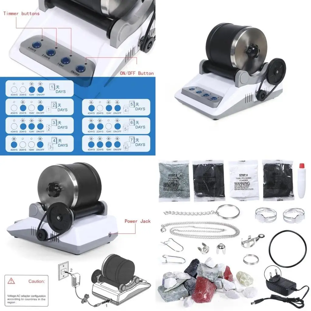 

31BB Professional Rock Tumbler Durable Leakproof Electric Rock Polisher DIY Stone Polishing Toy Gift for Geology Enthusiasts