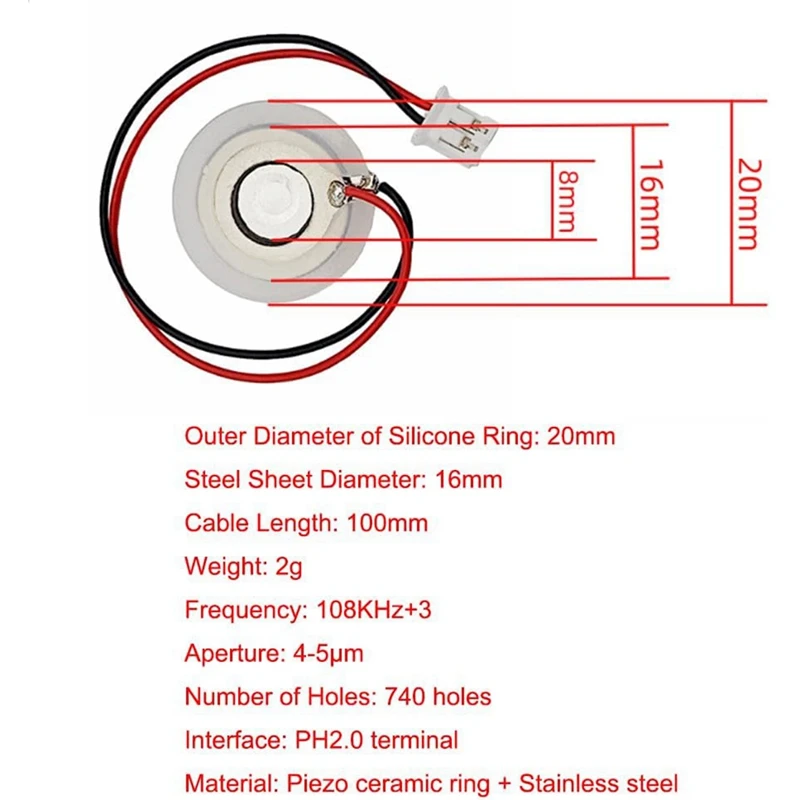 6Pack DC 5V USB Umidificazione Atomizzazione Disco Mirco Interfaccia Atomizzazione Circuito di Azionamento Per La Casa FAI DA TE