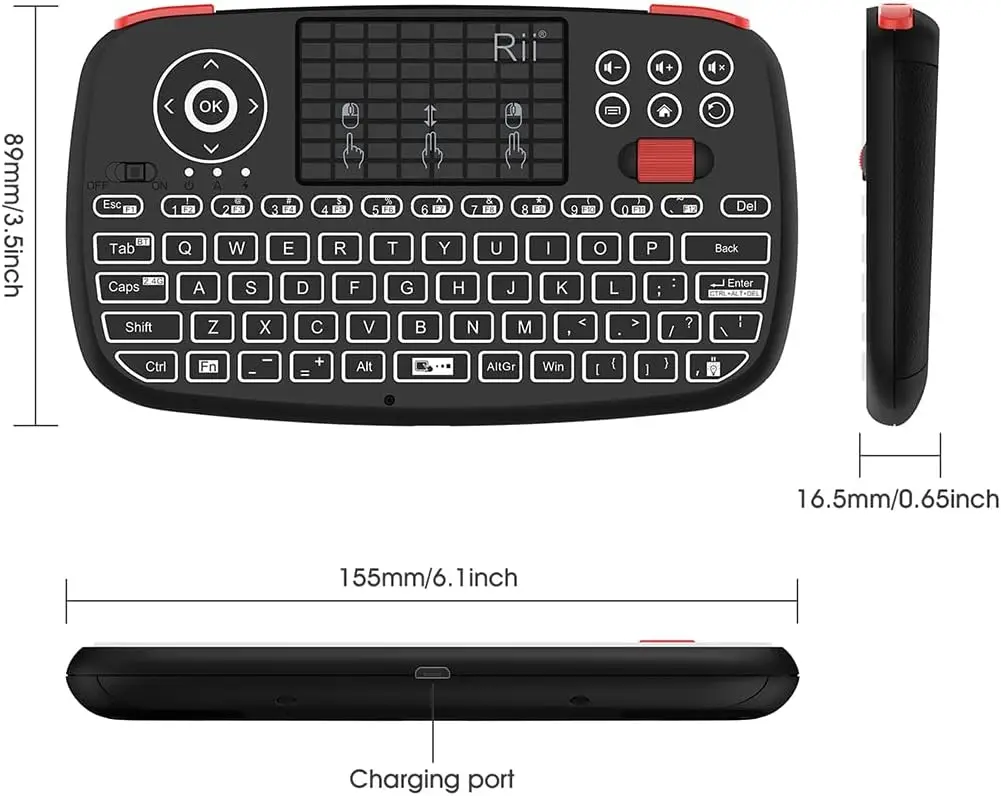 Imagem -06 - Teclado Bluetooth sem Fio Rog Teclado Recarregável Teclado Touchpad Controle Remoto Portátil para Rog Ally