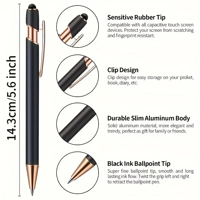 Bolígrafo de metal de lujo, 10/24/36/48/50 Uds., con texto "Feliz Navidad", diseño de copo de nieve, bolígrafo de escritura retráctil