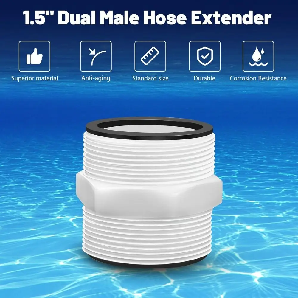 PVC Pool Hose Connector Adapter 1.5-Inch White Dual Outlet Control Ground Swimming Pool Parts For Colemans
