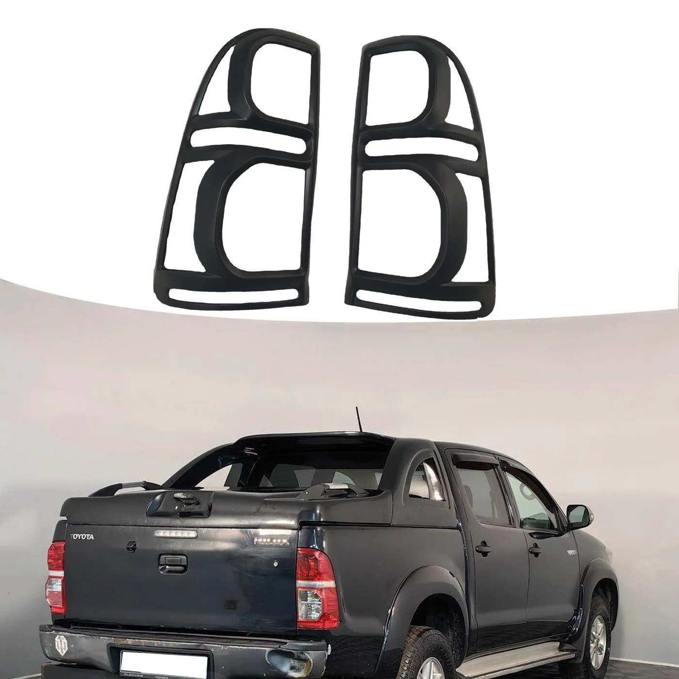 

Matte Black Styling For Toyota 2012-2015 Hilux Vigo Rear Light Tail Lamp Chrome Trims Cover Car Rear Lamp Cover