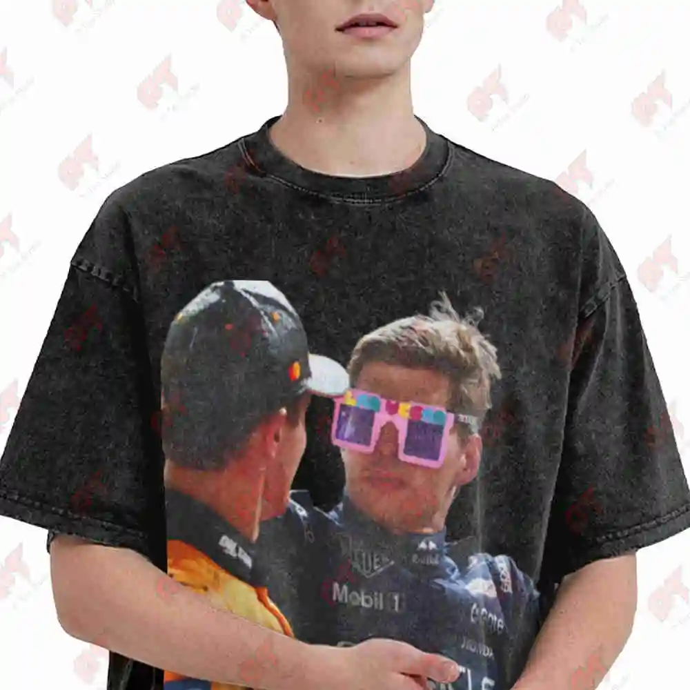 Verstappen Pink Glasses Las Vegas GP 2025 Racing Vintage Washed Tee Pure Cotton T-Shirt
