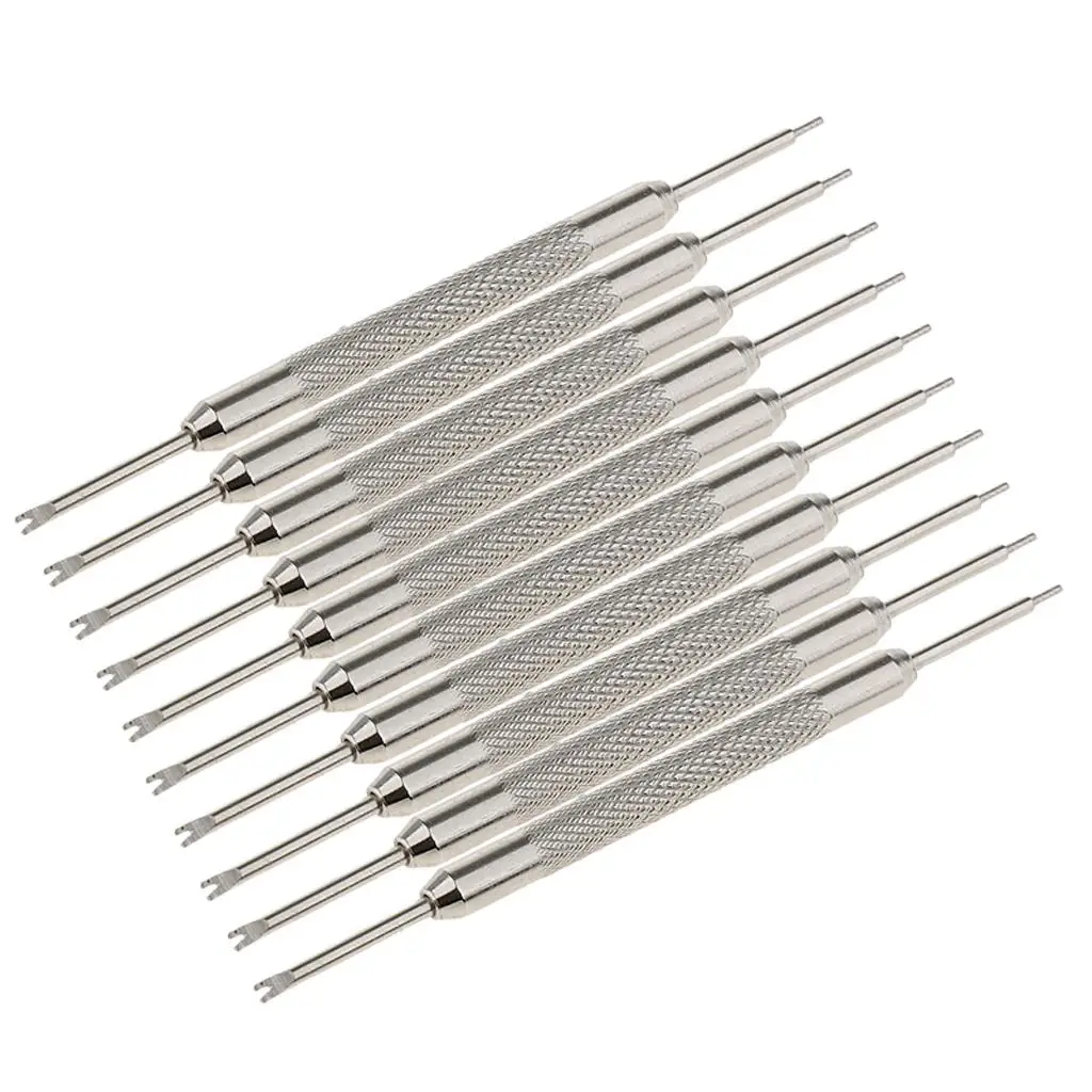 10pcs Metal Watch Band Double-End Spring Bar Case Opener Pin Replacement Connecting PinRemover Spring Bar Set Repair Tool