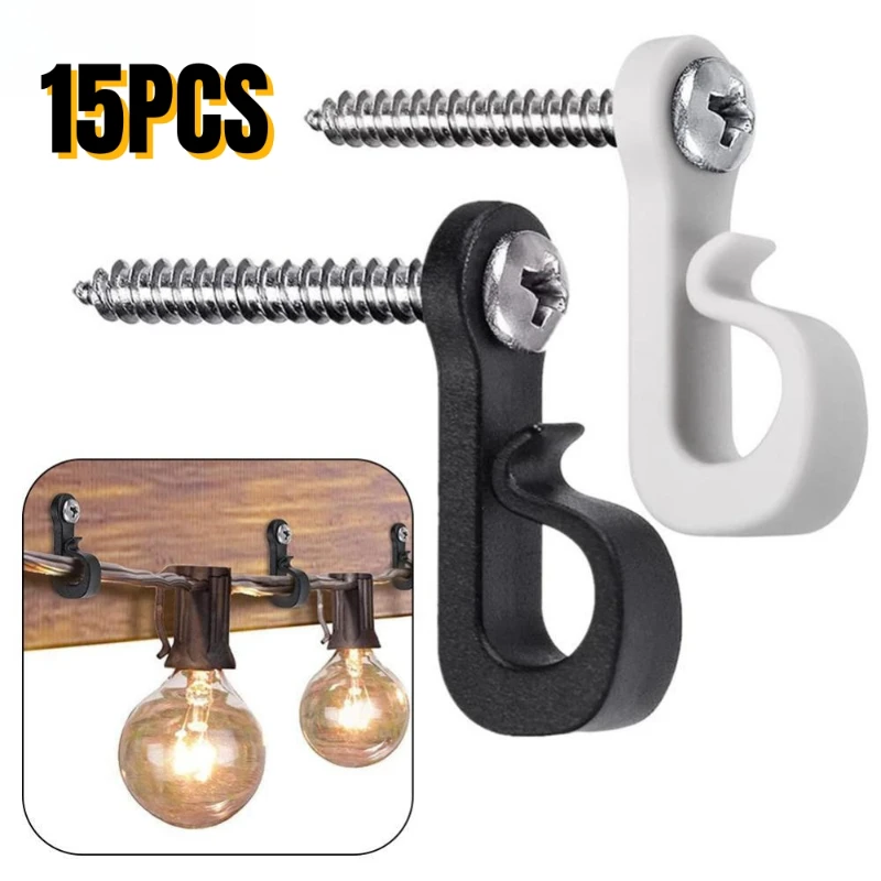 1 Set/15 pcs Hooks Q-Hanger hristmas Lights Hooks with PhillipsScrew for Garage New Year Party Outdoor Easy Release Wire