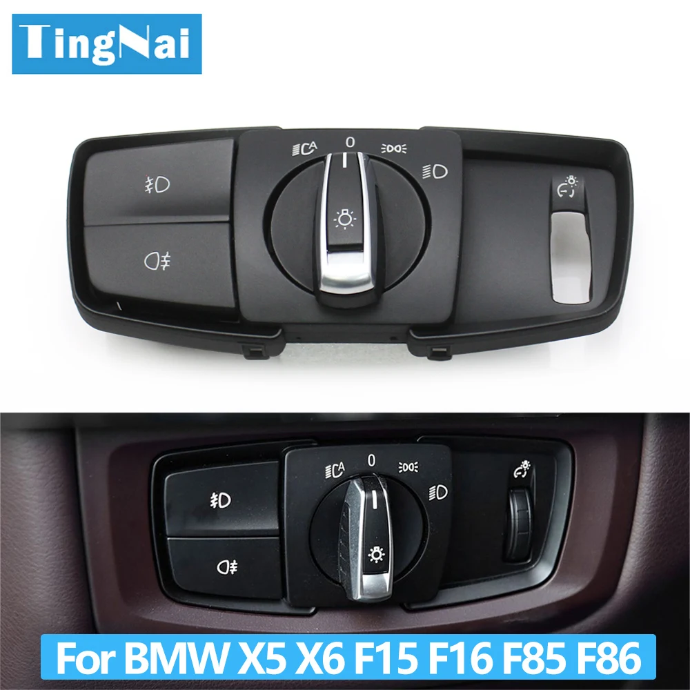 سيارة الجبهة كشافات الروتاري فوجليت زر العلوي التبديل غطاء لوحة لسيارات BMW 2 سلسلة F45 F46 X5 X6 F15 F16 X5M X6M F85 F86