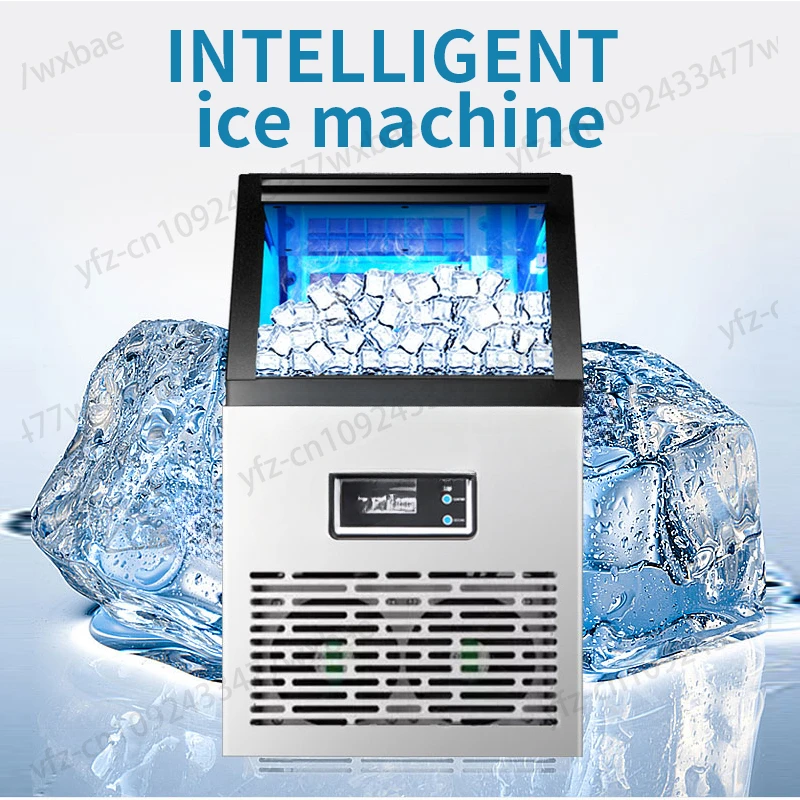 Household Intelligent Automatic Cube Making Machine 60kg/24h Ice Makers Ice Machine Commercial Square Ice Maker Tea Shop