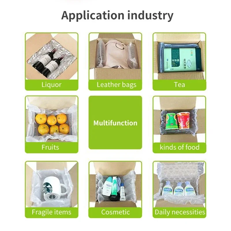 1450W Automatic Air Cushion Packaging Machine Air Pillow Bag Filler Bubble Bag Inflator Air Column Bag Making Machine For Shipp