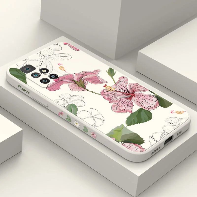 

Line Safflower Phone Case For Xiaomi Redmi 12C 10 10C 10A 9 9A 9T A1 Pro Plus 4G 5G Silicone Cover