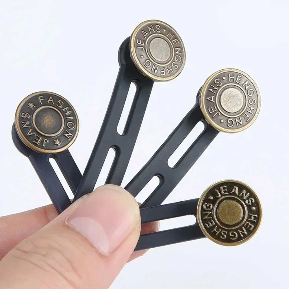 6pcs Universal Waist Expander DIY Crafts Metal Button Jeans & Pants Waist Extended Buckle Retractable Waistline Extended Button