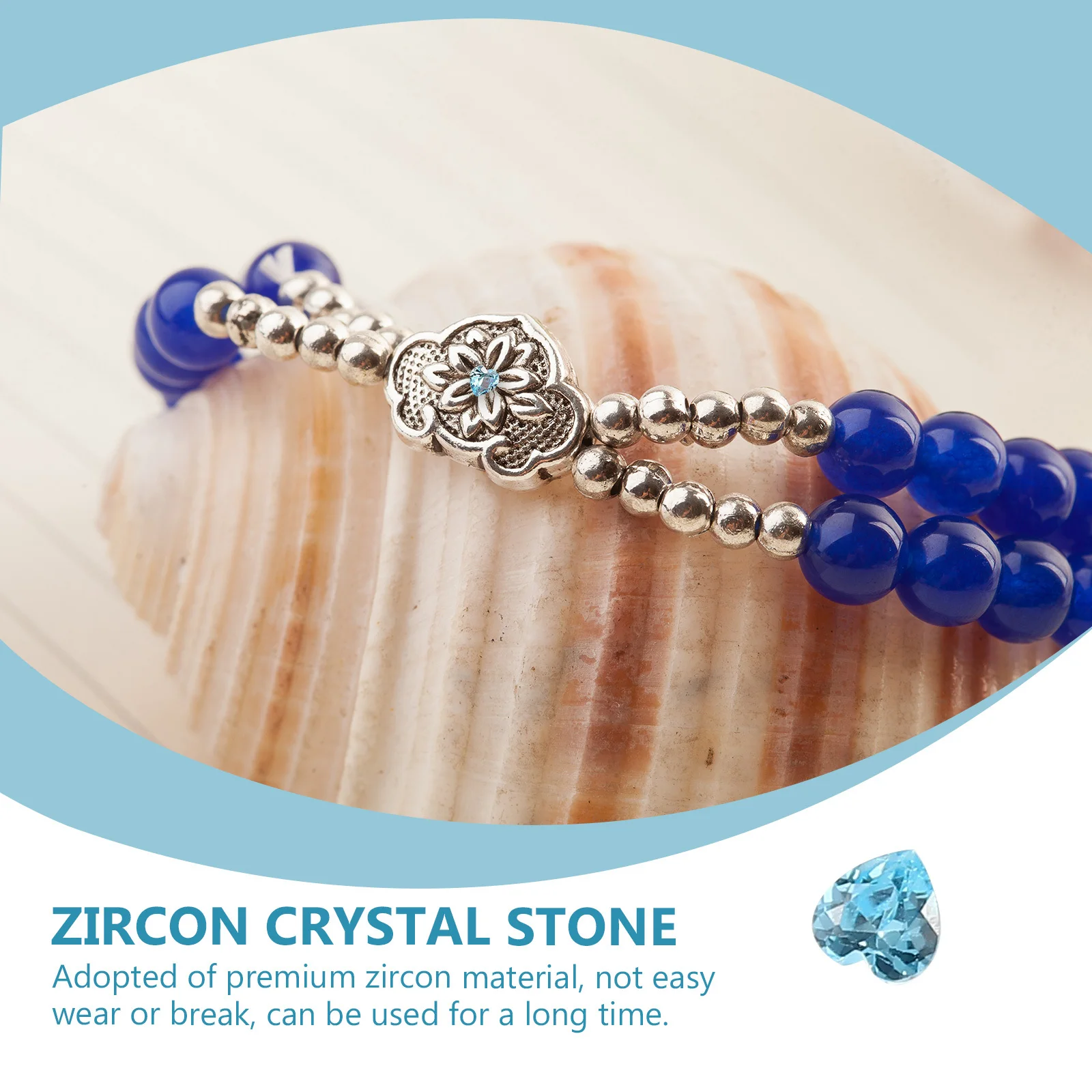 

20Pcs Heart-Shaped Zircon Crystal Stones Sky-Blue Color DIY Crystal Material Elegant Gemstones for Jewelry Making Crafts