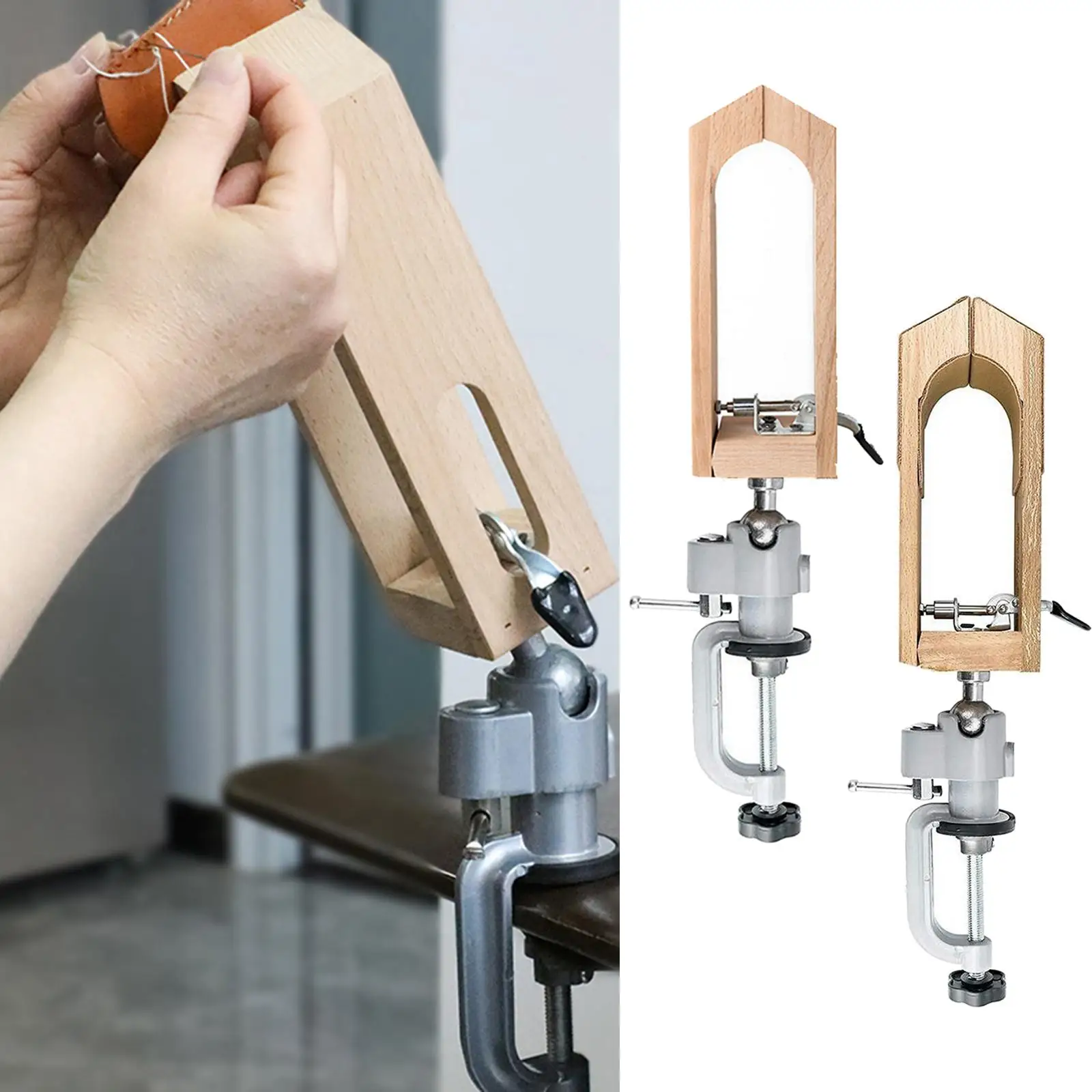 leather Stitching Holder 0-55mm Leather Retaining Clip Adjustment Leathercraft Clamp for Hand Stitching DIY Leather