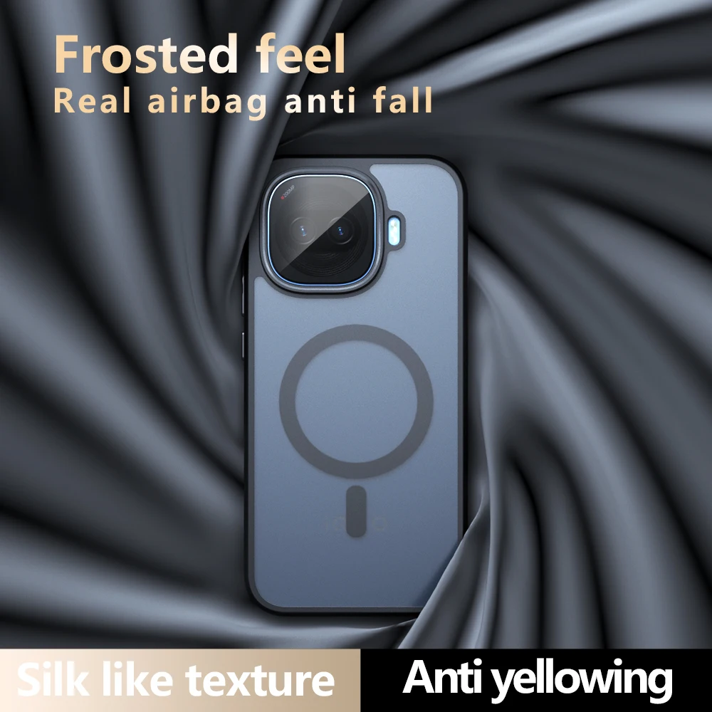 Capa Magnética Transparente à Prova de Choque com Carregamento Sem Fio para iQOO Z11 Turbo Z10 Turbo Pro Z9, Capa Traseira Rígida Fosca Fina para Celular