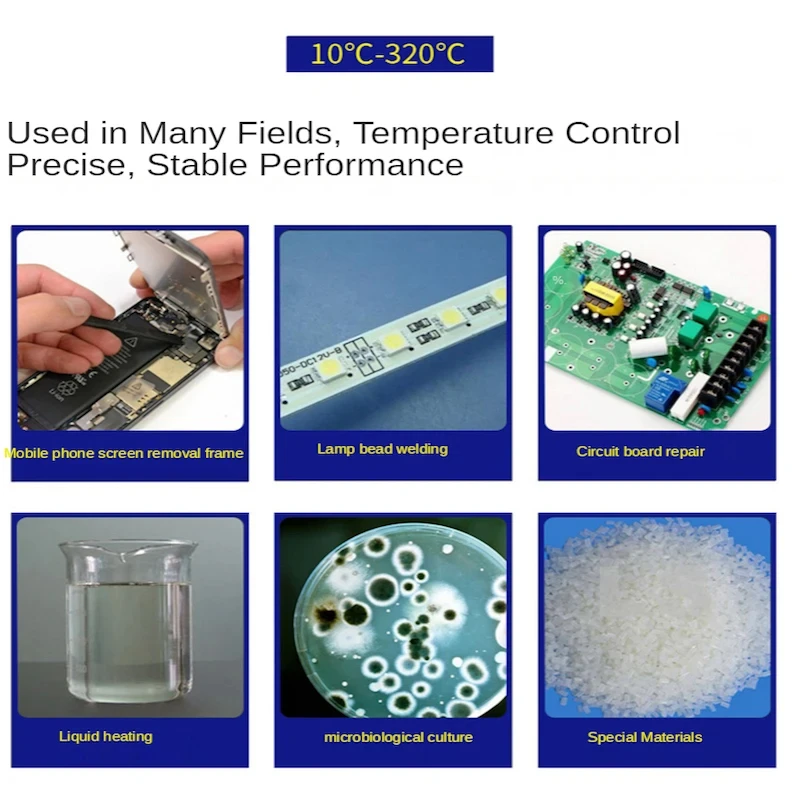 Imagem -06 - Tabela de Aquecimento Temperatura Constante Inteligente Display Digital Duplo para Reparação Lâmpada Led do Telefone Móvel Pcb Mechanic-et10