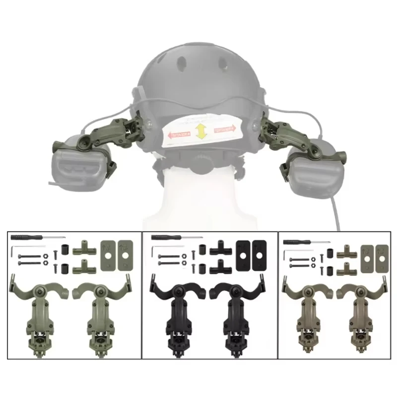 

Shooting Headset Bracket Kit Multi-angle Rotation Helmet Rail Adapter Fit OPS Core ARC and Team Wendy M-LOK Rail Headphone Mount