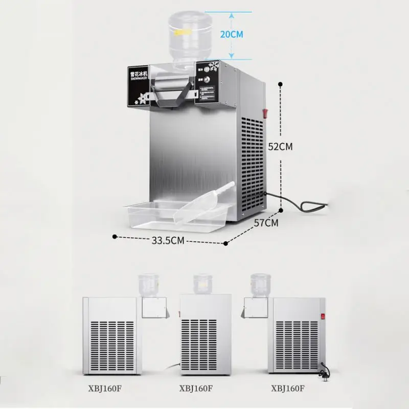 Custom Advantage 60kg/h Korean Snowflake Machine Ice Shaver Commerc Snowflake-shaved-ice-machine
