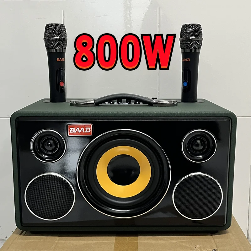 

P. M.P.O 800W Caixa De Som Bluetooth Speakers Dual MIC 360 ° Stereo Surround Outdoor Portable Subwoofer Sound System USB/TF
