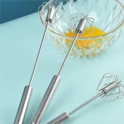 1PC Semi-automatic Egg Beater For Household Small Household Handheld Mini Multi-function Milk Beater Stainless Steel Hand Mixer