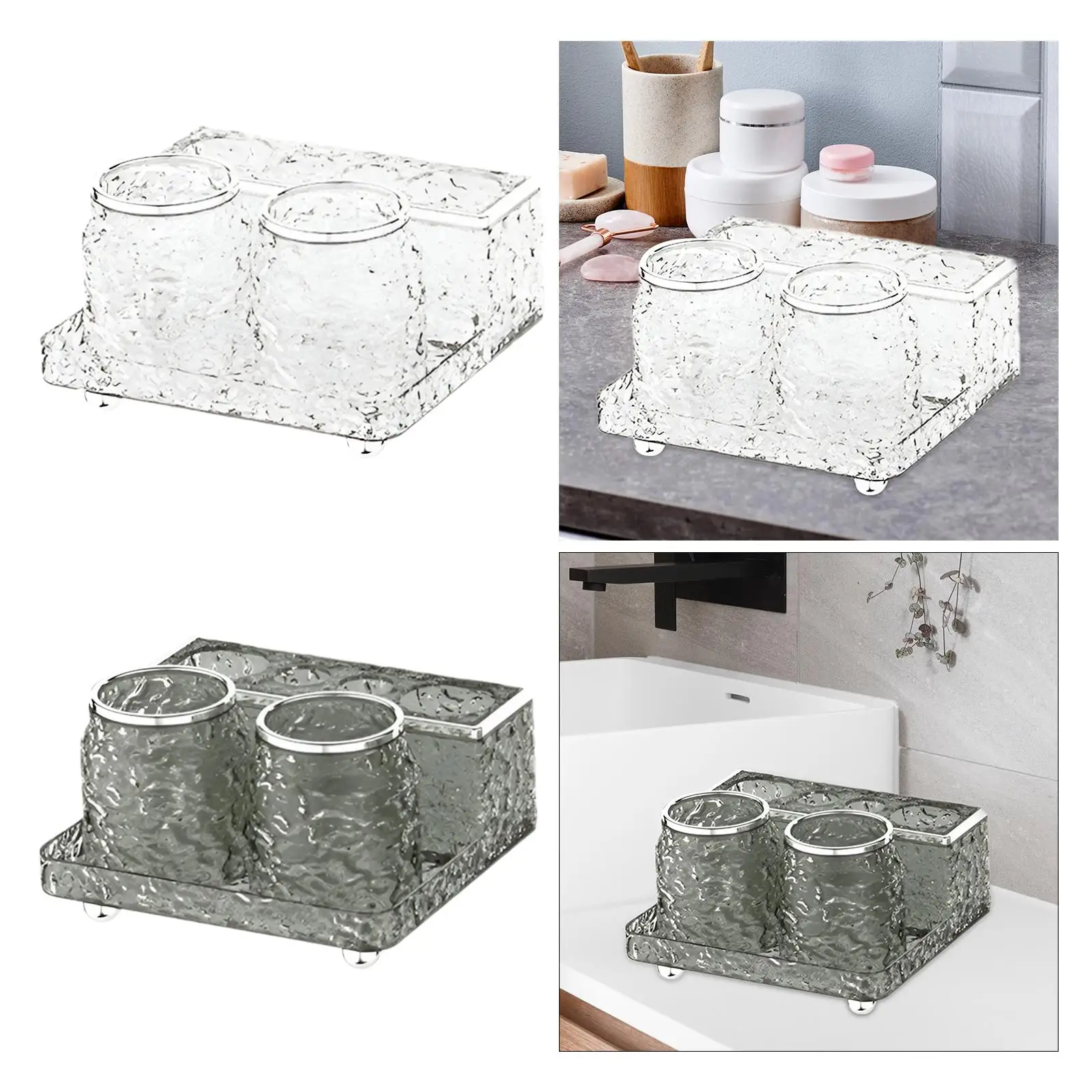 

Набор держателей для чашек для зубных щеток, органайзер для столешницы в ванной комнате, поднос для хранения модного декора для дома в отеле