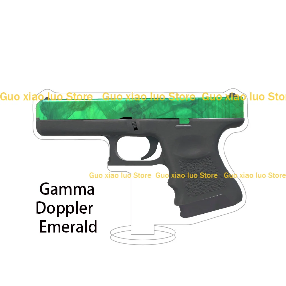 Guo Xiao Luo CS2 GO Game weapon Pistols Glock-18 Twilight Galaxy Candy Apple Fade Gold Toof acrylic stand desktop ornament gift