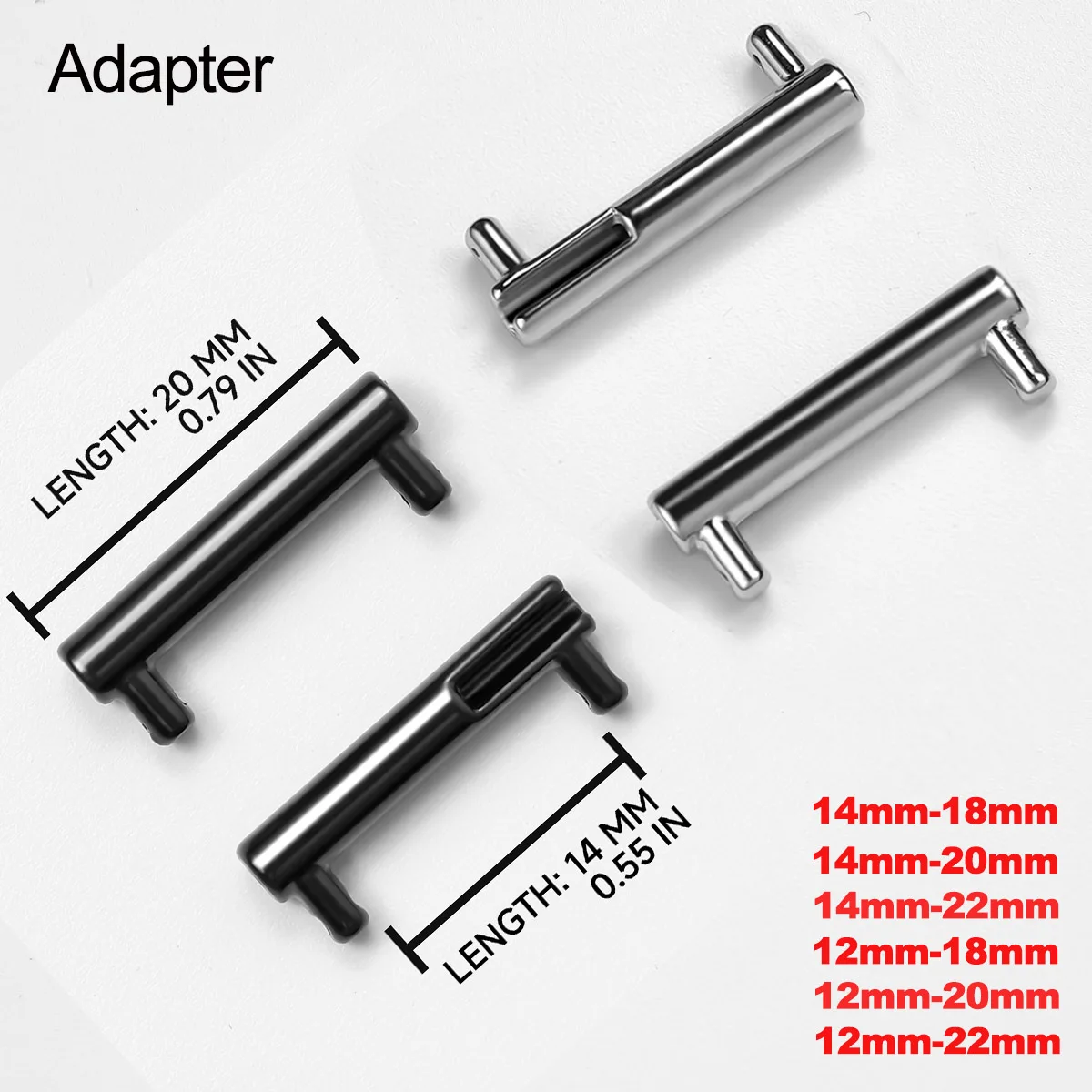 Universal Strap Watch Connector Adapter for Samsung Galaxy Watch 6 5 4 14mm 12mm To 18mm 20mm 22mm Connector for Huawei Watch 4