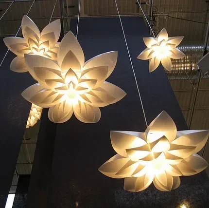 Nordic Modern Minimalist LED 110-240V 55cm/70cm/85cm E27 Pendant Lamp Decoration Lighting For Home/Bar Lily PP Suspension